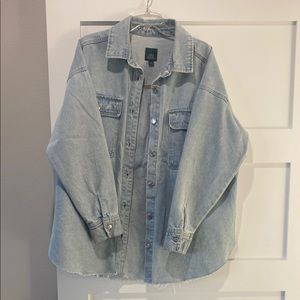 Casual Light Blue Denim Shirt Jacket